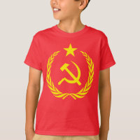 La bandera comunista de la guerra fría embroma la