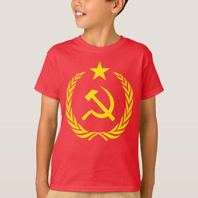 Camiseta La bandera comunista de la guerra fría embroma la (Anverso)