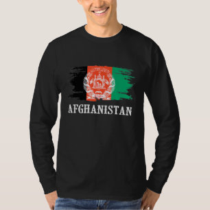 Camiseta La bandera de Afganistán antigua que amo a Afganis