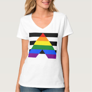 Camiseta La bandera de aliado heterosexual de SlipperyJoe c