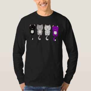 Camiseta La Bandera De Asexualidad Del Orgullo De Los Gatos