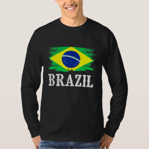 Camiseta La bandera de Brasil antigua que amo a Brasil