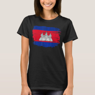 Camiseta La bandera de Camboya vintage para los camboyanos