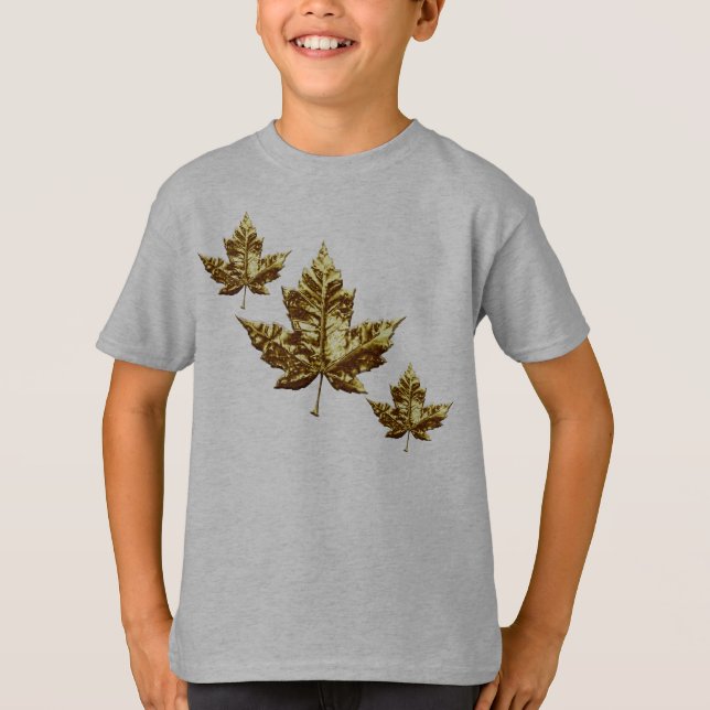 Camiseta La bandera de Canadá del niño Hoodie Maple Leaf Ki (Anverso)