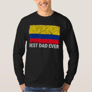 Camiseta La bandera de Colombia retro mejor día de padre