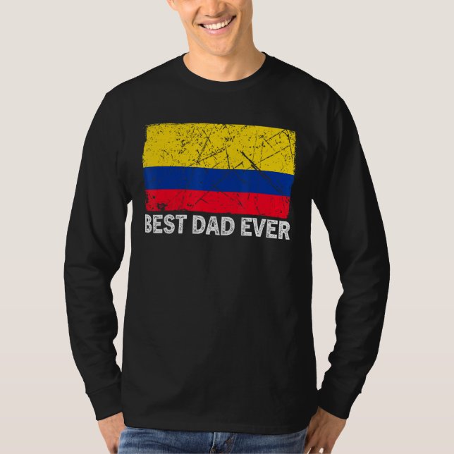 Camiseta La bandera de Colombia retro mejor día de padre (Anverso)