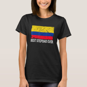Camiseta La bandera de Colombia retro mejor padrastro del p