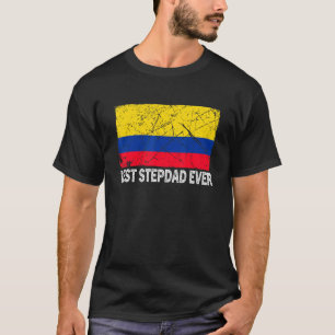 Camiseta La bandera de Colombia retro mejor padrastro del p