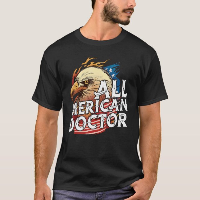Camiseta La Bandera De Eagle, Eagle, Toda Médica Americana  (Anverso)