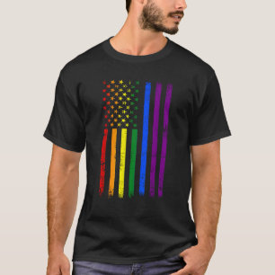 Camiseta La Bandera De EEUU Arcoiris 4 De Julio Mes Del Org