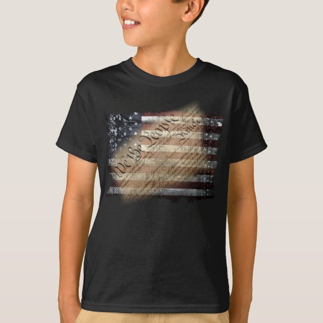 Camiseta La bandera de EEUU de los niños We the People (Anverso)
