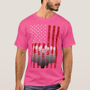 Camiseta La bandera de Estados Unidos lanza boliche a un ca