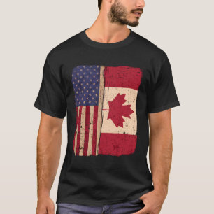 Camiseta La Bandera De Estados Unidos Y Canadá Roots Race C