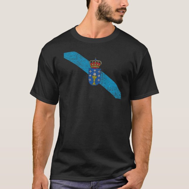 CAMISETA LA BANDERA DE GALICIA ESPAÑA ORGULLO GALICIANO (Anverso)