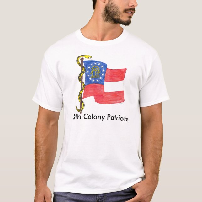 Camiseta La bandera de Georgia y no pisa en mí, (Anverso)