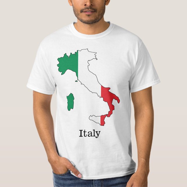 Camiseta La bandera de Italia en su mapa - Colección de rec (Anverso)
