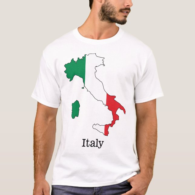 Camiseta La bandera de Italia en su mapa - Colección de rec (Anverso)