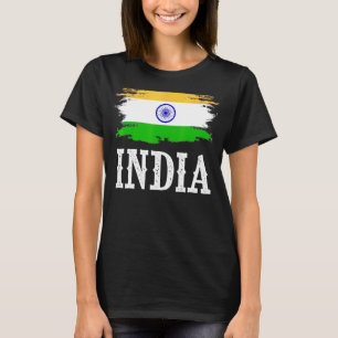 Camiseta La bandera de la India vintage que amo a la India
