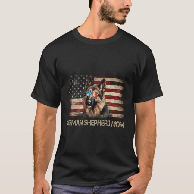 Camiseta La bandera de la pastora alemana patriótica, Estad (Anverso)