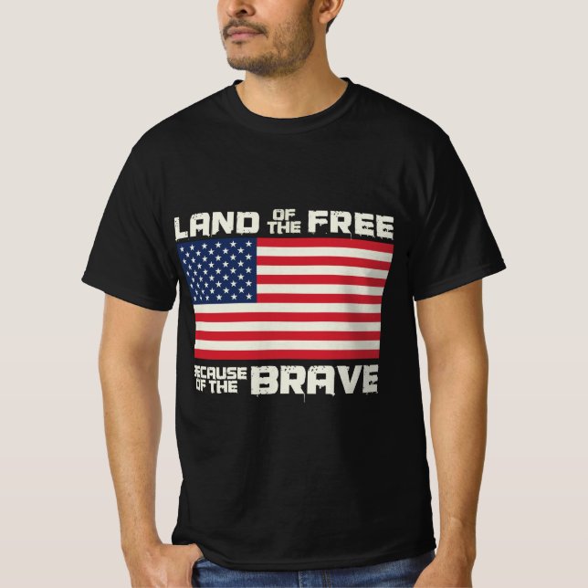 Camiseta La bandera de la Tierra de América Libre celebraci (Anverso)
