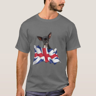 Camiseta La bandera de la Unión Jack Perro Chihuahua