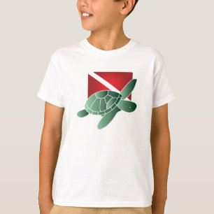 Camiseta La bandera de la zambullida de la tortuga embroma