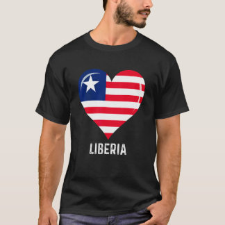 Camiseta La bandera de Liberia del corazón patriótico está