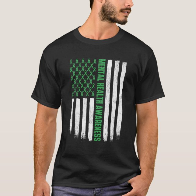 Camiseta La Bandera De Los Ee.Uu. La Cinta Verde Tal Concie (Anverso)