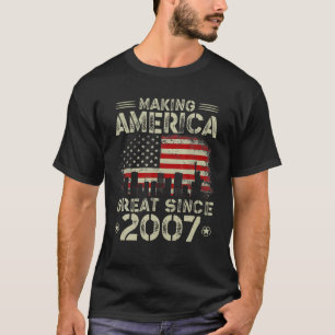 Camiseta La Bandera De Los EEUU Retro 15Th Birthday Haciend