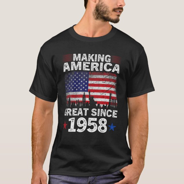 Camiseta La Bandera De Los EEUU Retro 64Th Birthday Making  (Anverso)