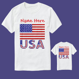 Camiseta La bandera de los Estados Unidos de América rojo y
