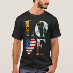 Camiseta La bandera de los Estados Unidos de amor muestra t