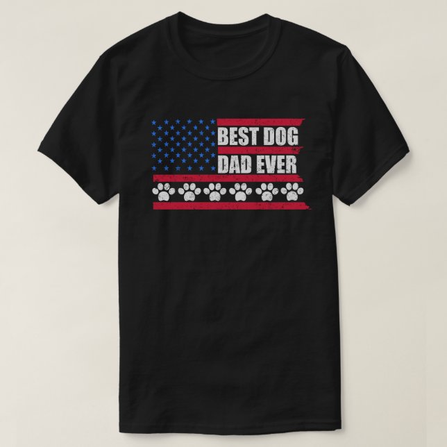 Camiseta La bandera de los Estados Unidos mejor perro papá  (Diseño del anverso)