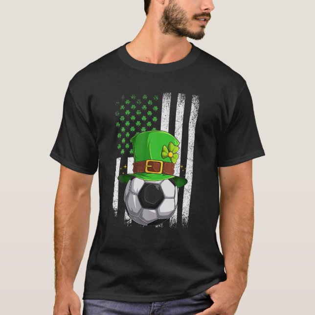 Camiseta La bandera de los Estados Unidos Shamrock Leprecha (Anverso)