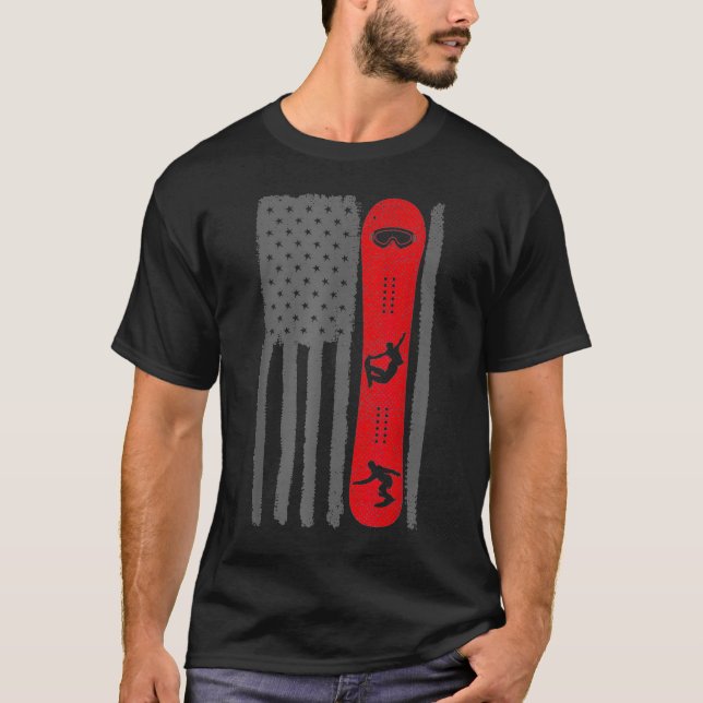 Camiseta La bandera de los Estados Unidos: Snowboarder está (Anverso)