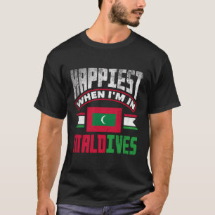 Camiseta La Bandera De Maldivas Más Feliz Cuando Estoy En M