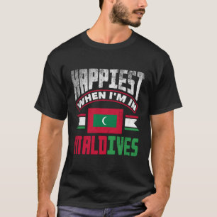 Camiseta La Bandera De Maldivas Más Feliz Cuando Estoy En M