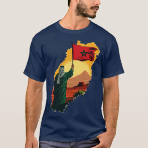 Camiseta la bandera de marruecos ama