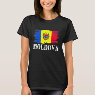 Camiseta La bandera de Moldavia antigua que amo a Moldavia