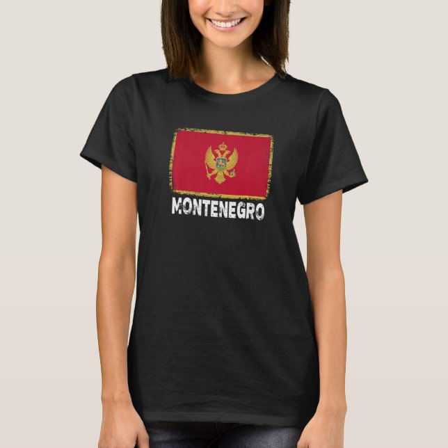 Camiseta La bandera de Montenegro apoya a las mujeres monte (Anverso)