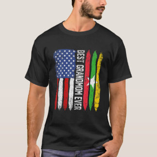 Camiseta La bandera de Myanmar de Estados Unidos retro mejo