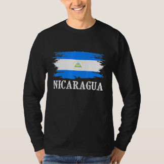 Camiseta La bandera de Nicaragua vintage que amo a Nicaragu