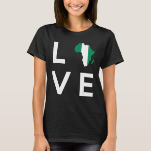 Camiseta La bandera de Nigeria quiere silueta de África par