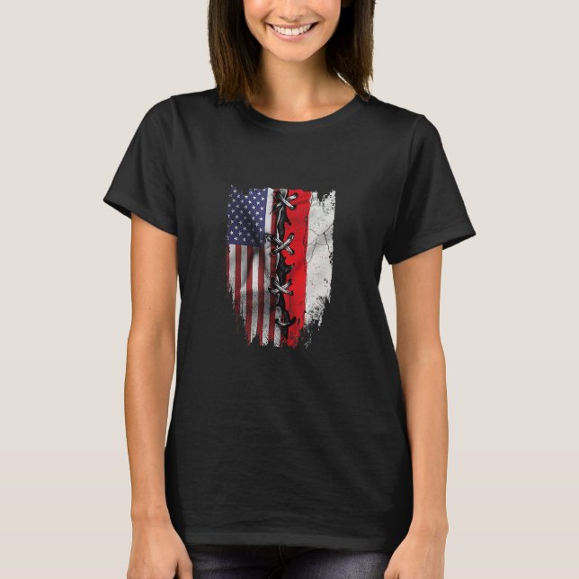 Camiseta La bandera de Polonia de los Estados Unidos crece  (Anverso)