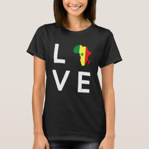 Camiseta La bandera de Senegal quiere silueta de África