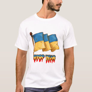 Camiseta La bandera de Ucrania: Detener la guerra 