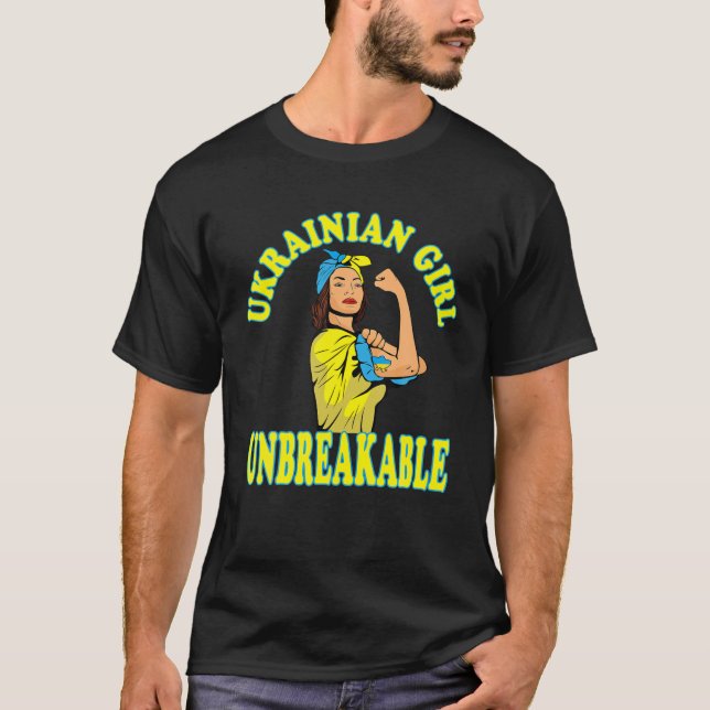 Camiseta La bandera de Ucrania femenina inquebrantable del  (Anverso)