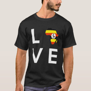 Camiseta La bandera de Uganda ama la silueta continental de