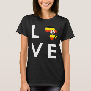 Camiseta La bandera de Uganda ama la silueta continental de