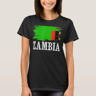 Camiseta La bandera de Zambia vintage me encanta Zambia